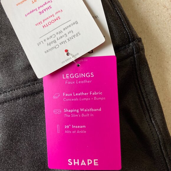 Spanx Faux Leather Black Leggings NWT Size SP - Picture 11 of 12